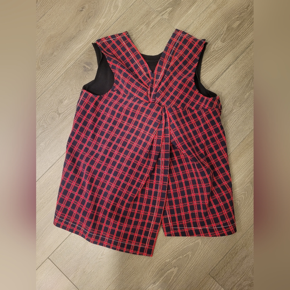 3.1 Phillip Lim red/black plaid top with twist